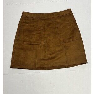 Old Navy Vegan Suede Womens Mini Skirt 8 Camel MOD, Festival, Utility Boho NWT